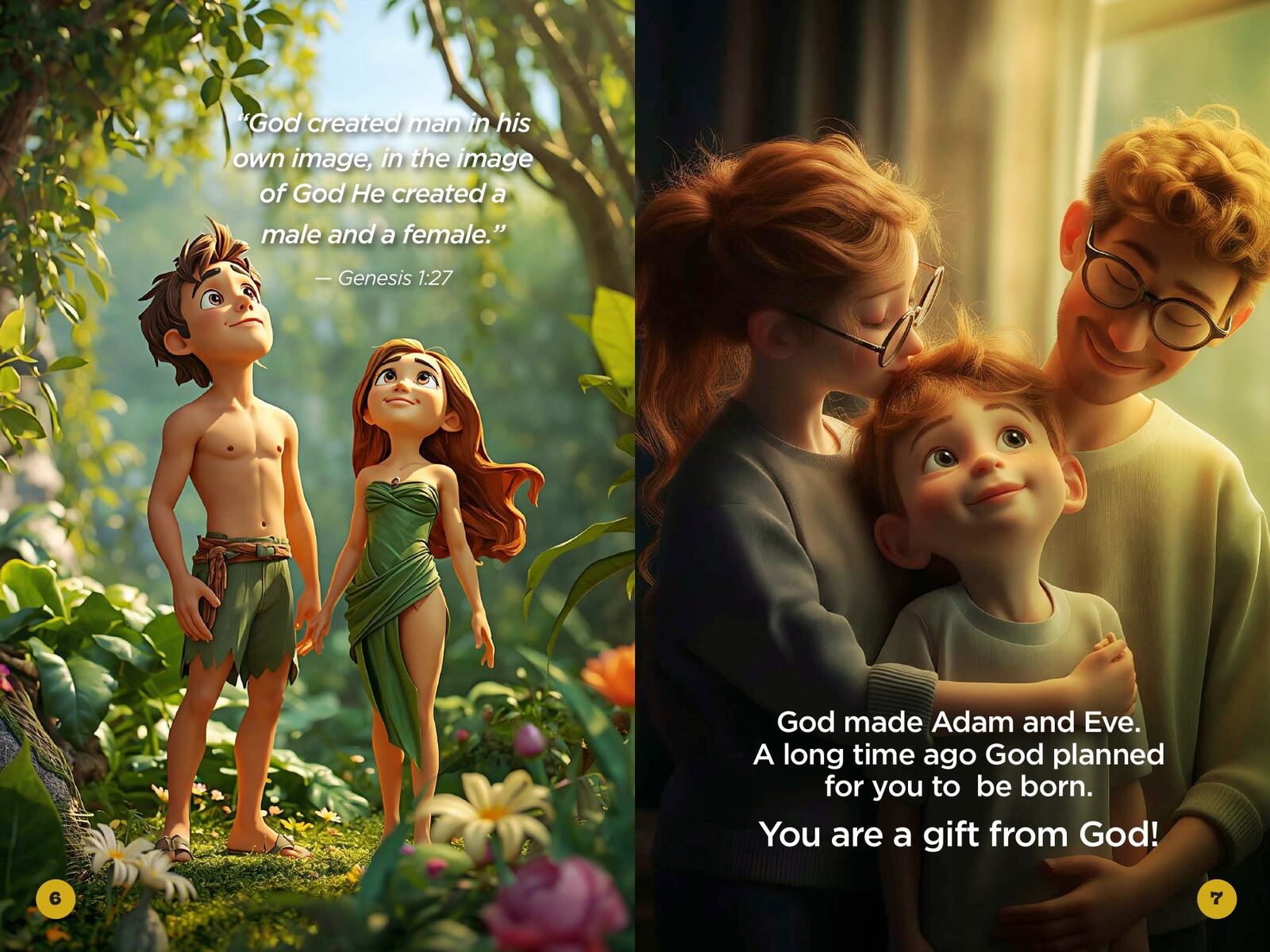 A two-page spread from Where Does God Live?, spread 3