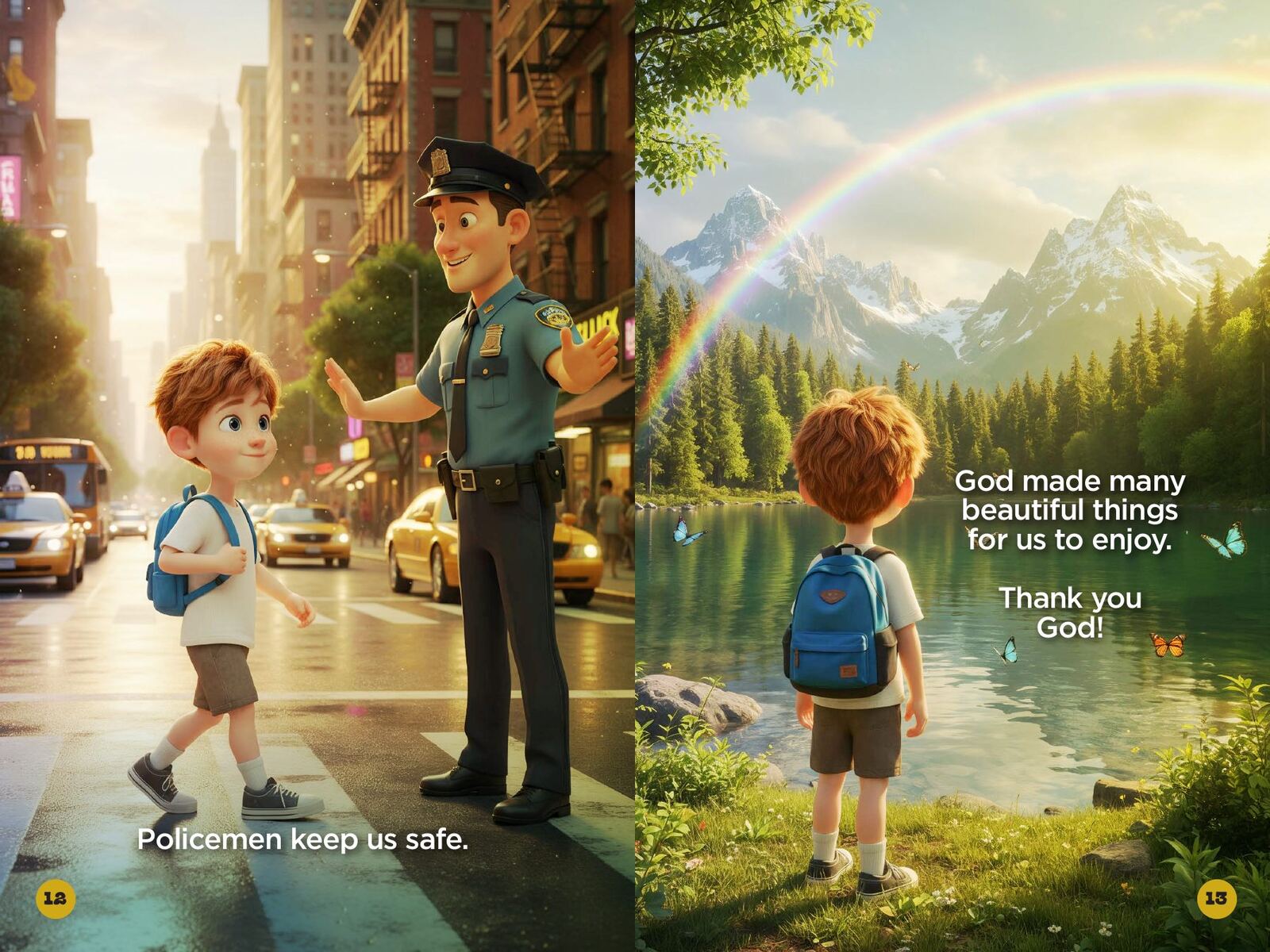 A two-page spread from Where Does God Live?, spread 4
